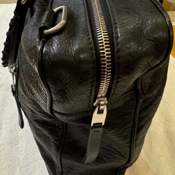BALENCIAGA BLACK LAMBSKIN LEATHER - UNISEX WORK BAG - Picture 7 of 16